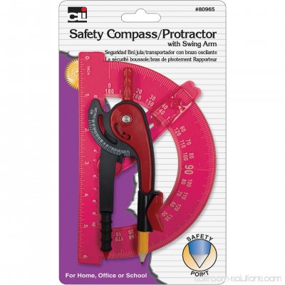 CLI Swing Arm Safety Compass/Protractor, Assorted 564013322